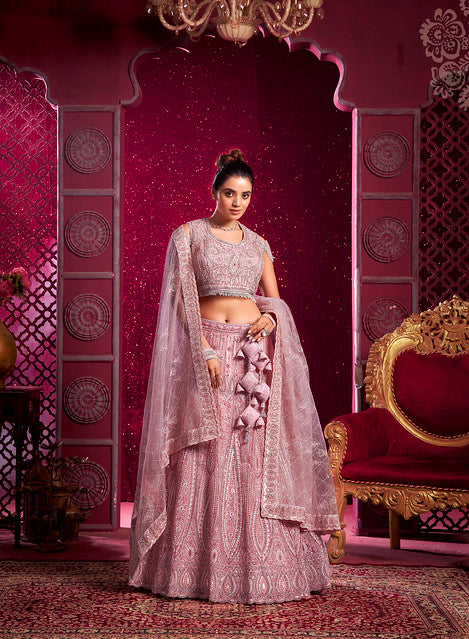 Saaz-e-Shringaar Premium Net With Pearl Lehenga | Ready To Wear                       Code-9020