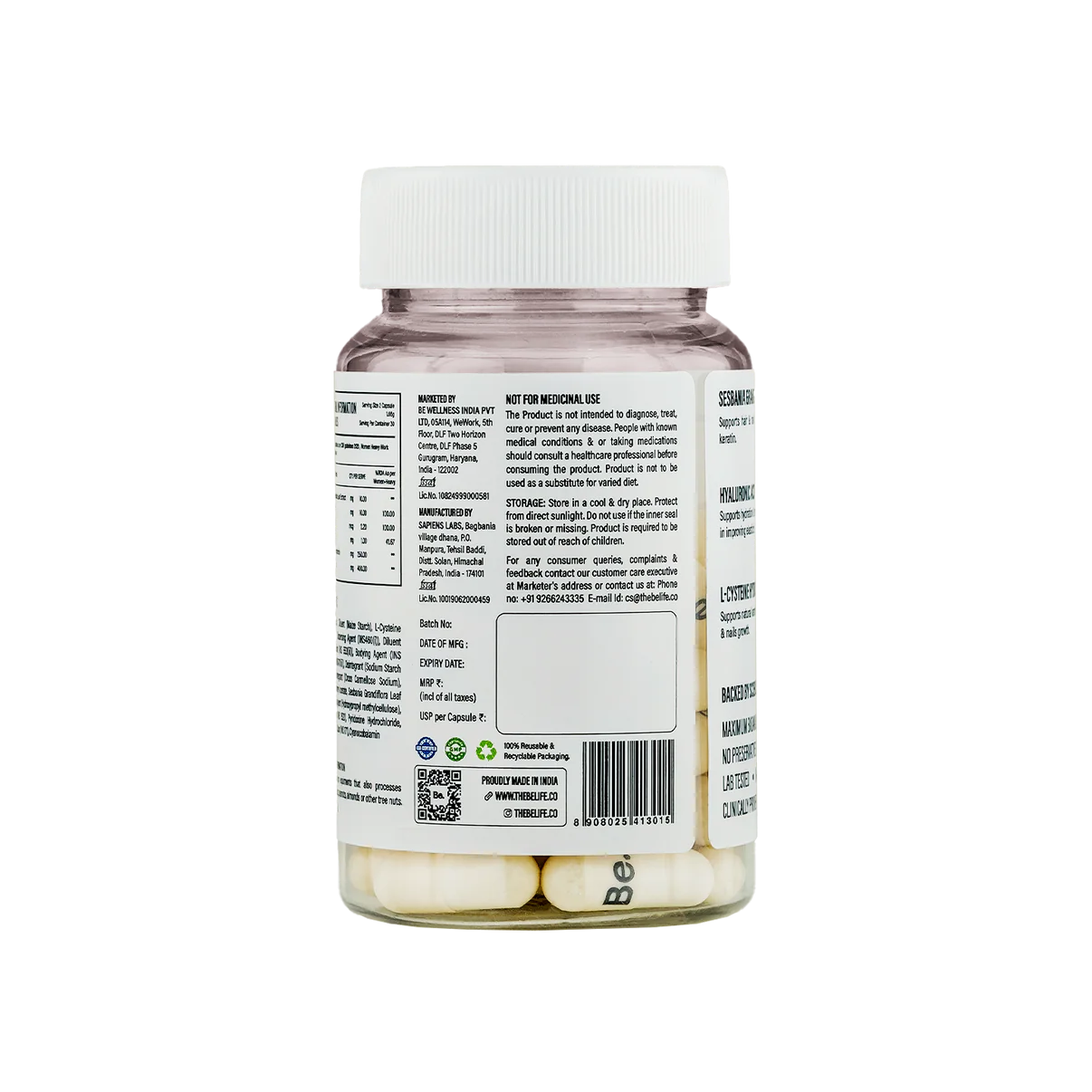 The Be Life Support Healthy Hair & Nails - 60 Capsules