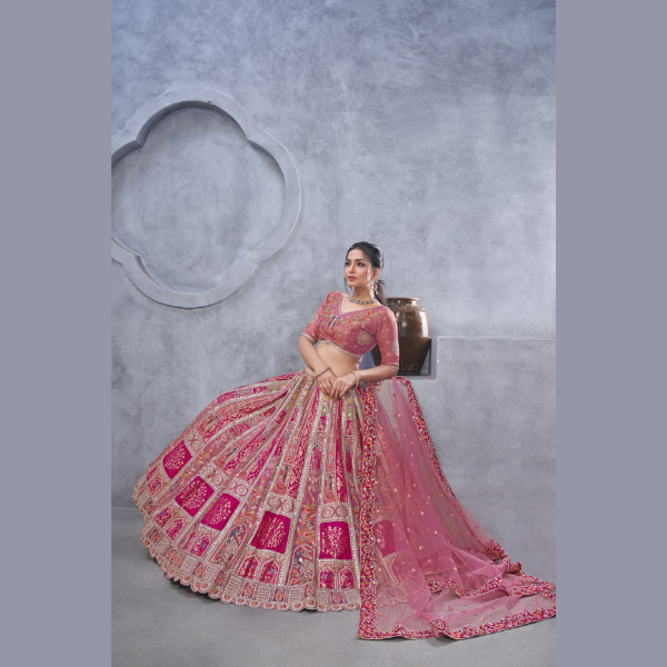 Classic Radiant Magenta Bridal  Silk Lehenga Collection | Ready To Wear