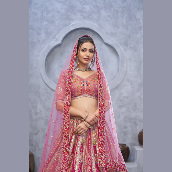 Classic Radiant Magenta Bridal  Silk Lehenga Collection | Ready To Wear
