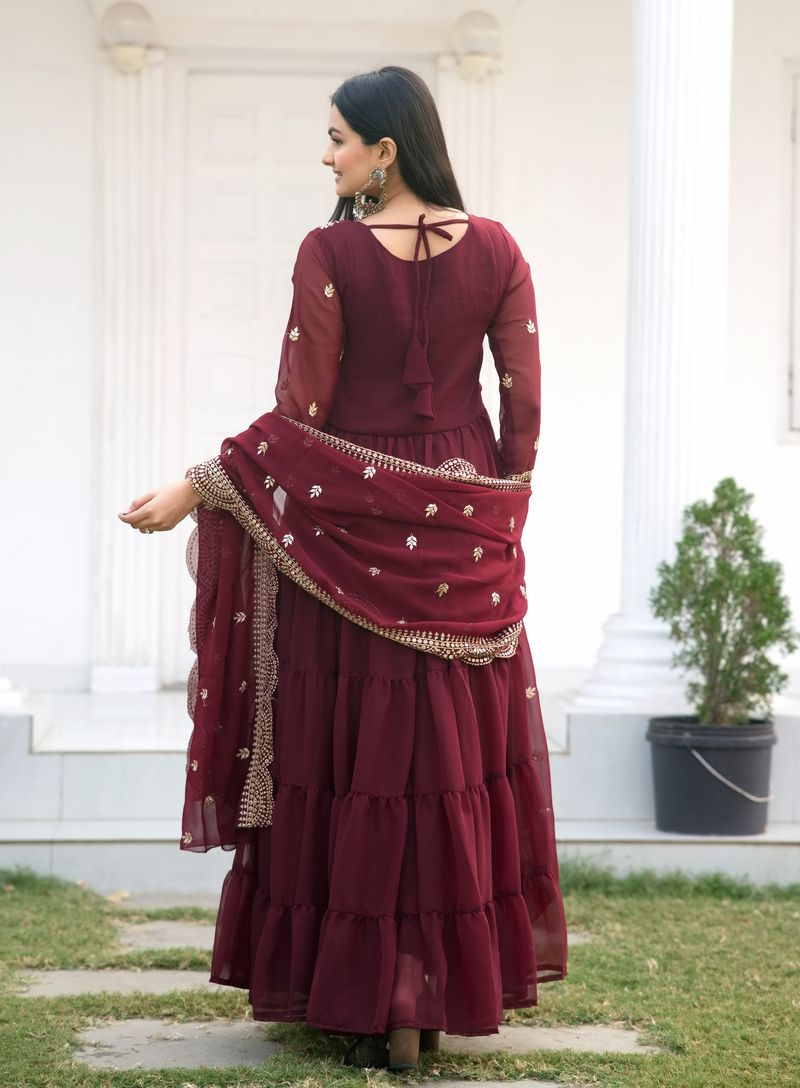 Georgette Lehenga Suit With Embroidery Work | Ready To Wear