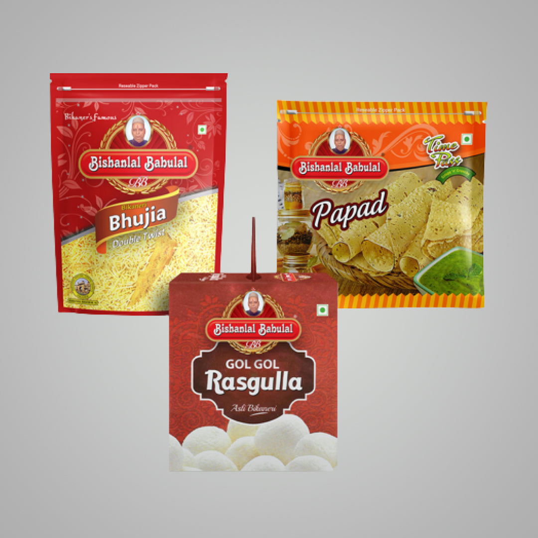 Bishanlal Babulal Bhujia, Papad & Rasgulla Combo