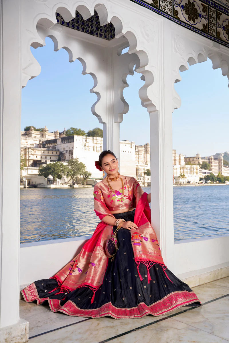 Jacquard Silk Lehenga Choli With Lace Touch Up Work | Ready To Wear