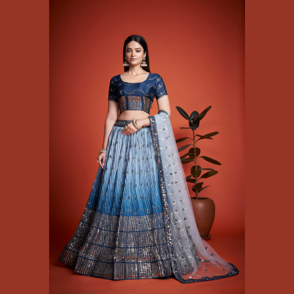 Unique Heavy Chinon Lehenga | Ready To Wear - India shopping