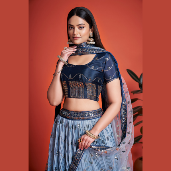 Unique Heavy Chinon Lehenga | Ready To Wear - India shopping