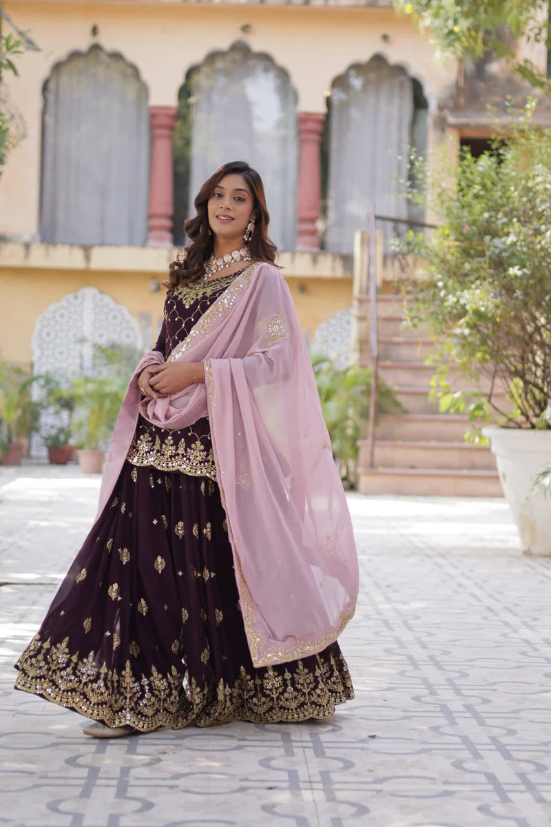 Stylish Lehenga Suit With Embroidery Sequins Work | Ready To Wear