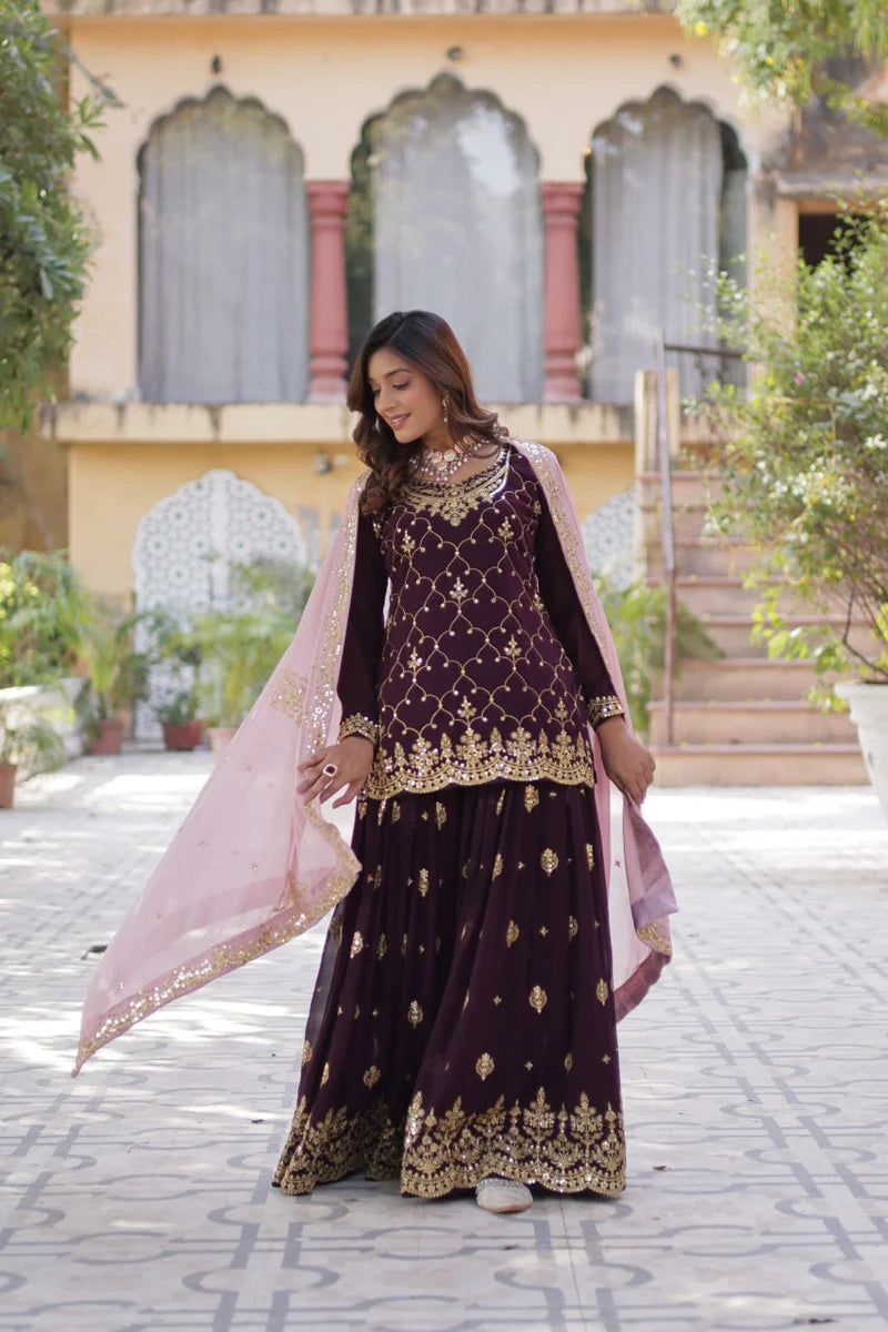 Stylish Lehenga Suit With Embroidery Sequins Work | Ready To Wear