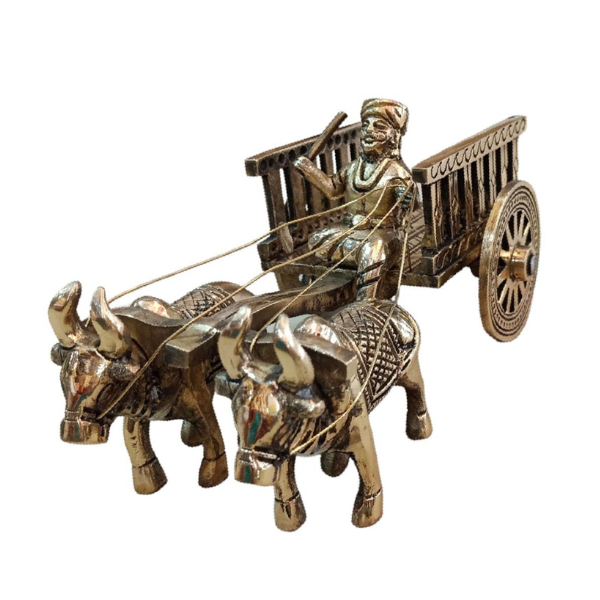 Brass Bullock Cart Showpiece, Showpiece for Decor