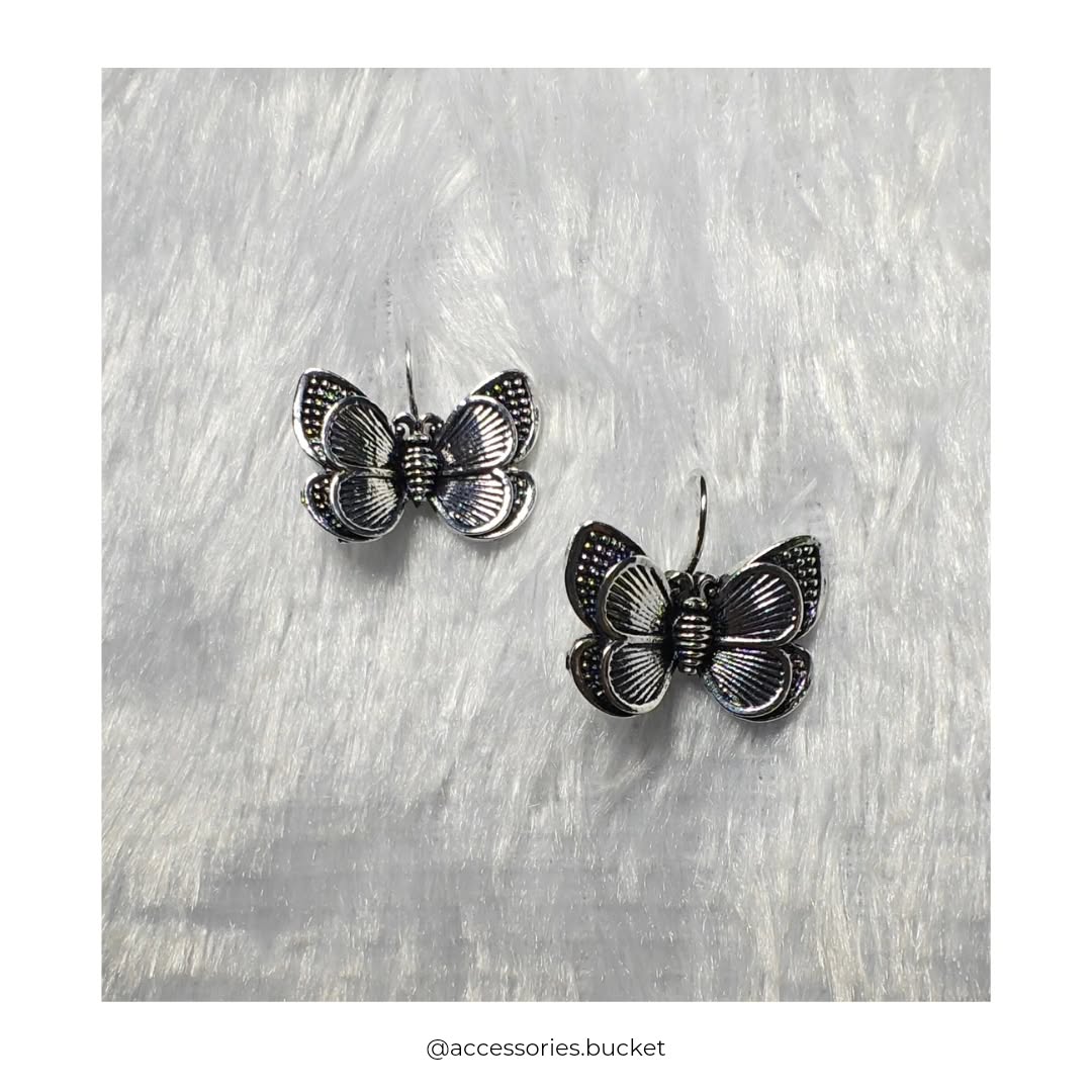 Butterfly Oxidised Jhumki