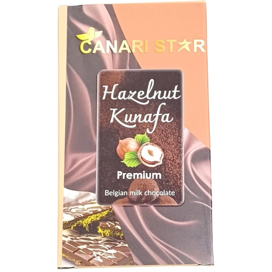 Canari Star Kunafa Hazelnut Chocolate Bar - 90 gms