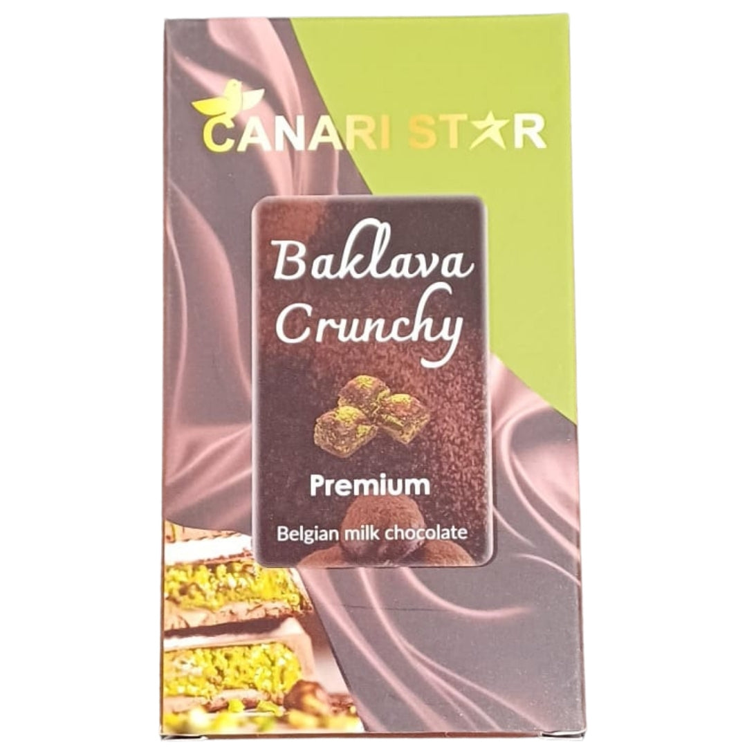 Canari Star Kunafa Baklava Crunchy Chocolate Bar - 90 gms