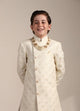 Manyavar Boys Ivory White Diamond Patterned Angrakha Style Indo Western Set