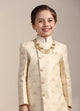 Manyavar Boys Cream Diamond Patterned Angrakha Style Indo Western Set
