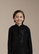 Manyavar Boys Black Sequinned Chikankari Kurta Set
