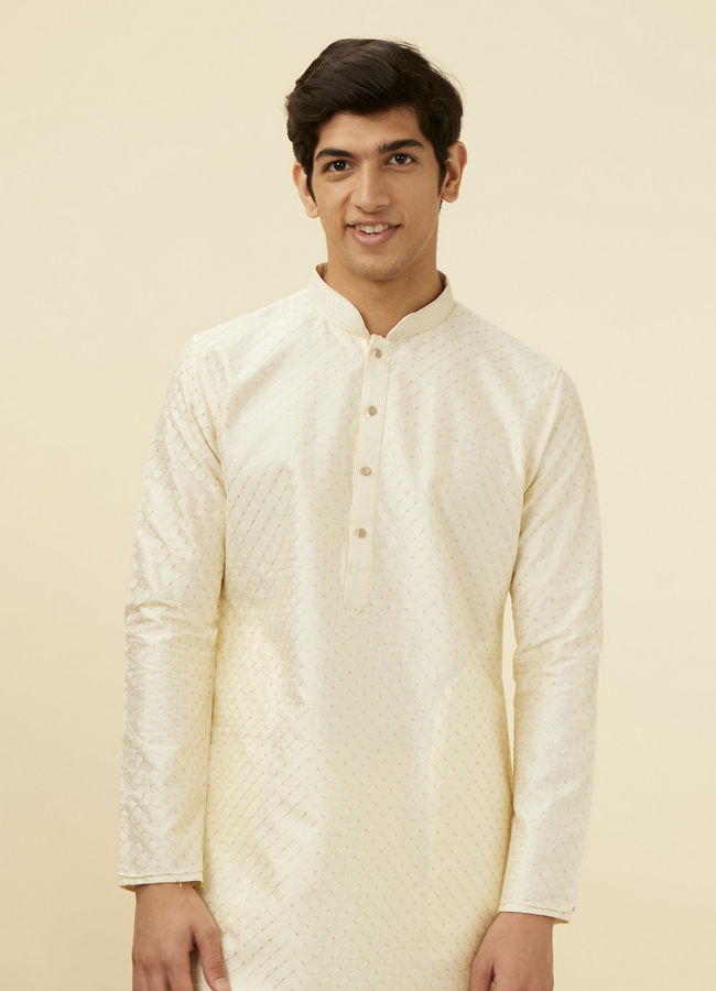 Manyawar Crisp White Kurta Pajama