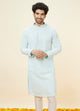 Manyawar Light Blue Sequin Embroidered Kurta Pajama
