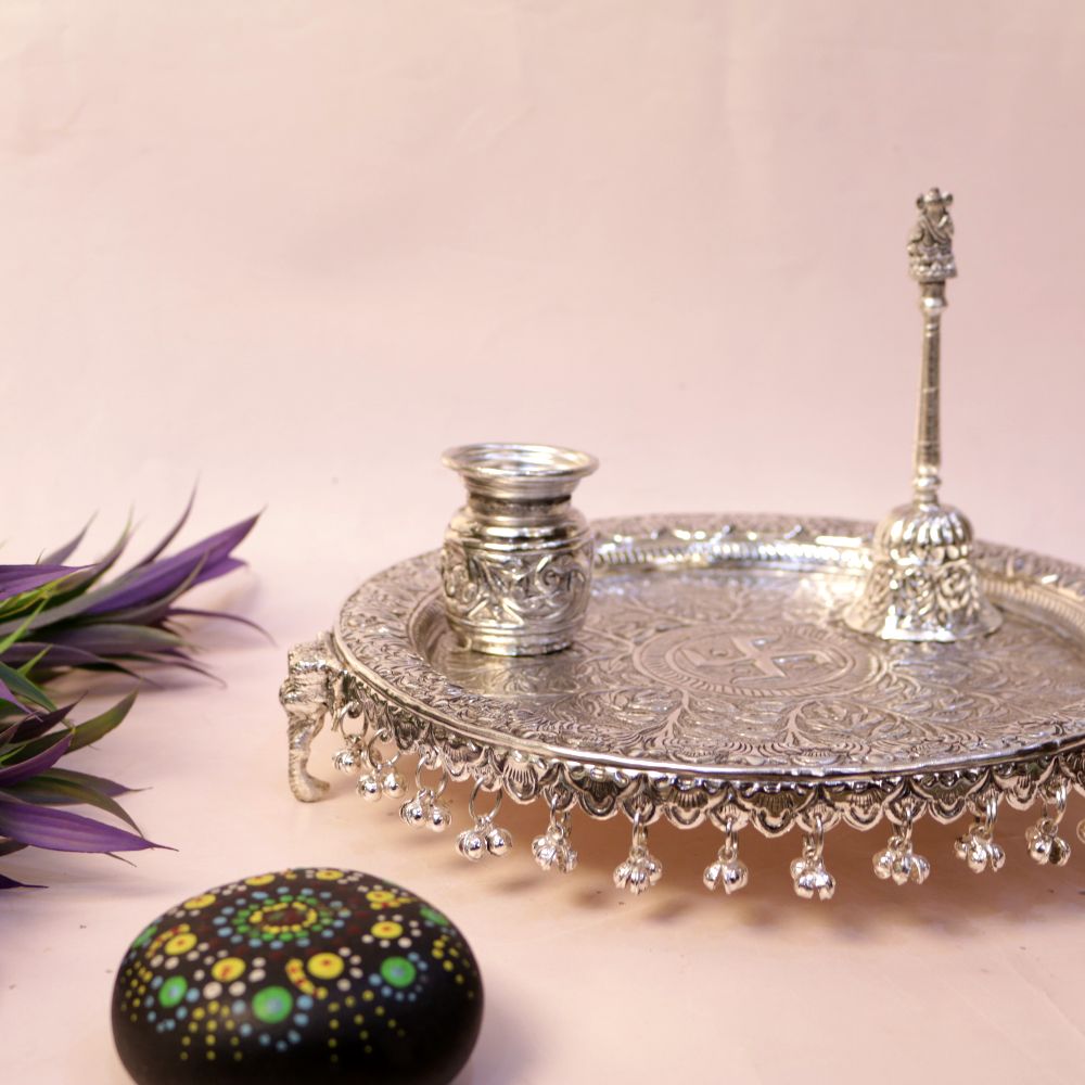 Charpoys Silver plated aarti thali