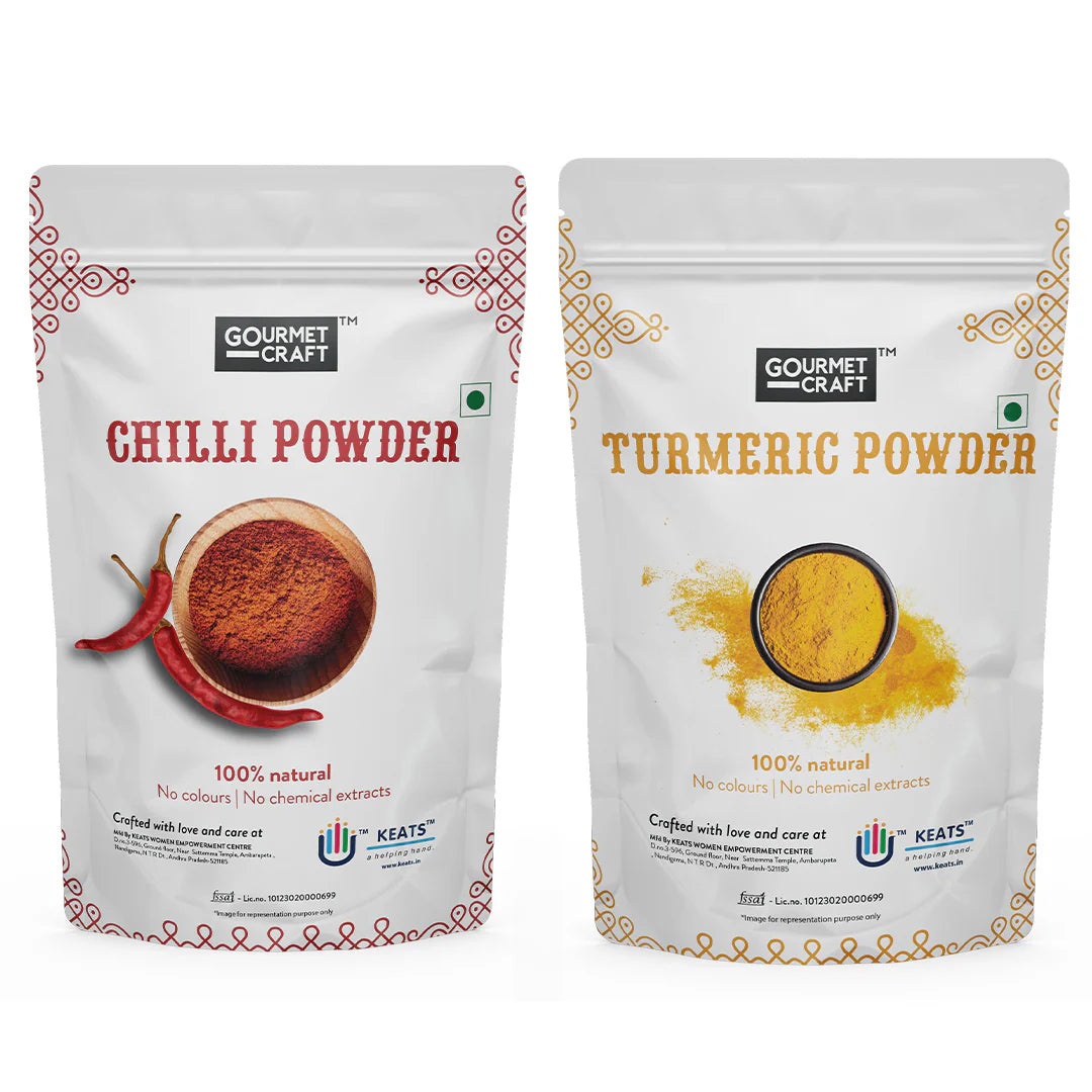 Gourmet Craft Red Chilli Powder & Salem Haldi (Turmeric) [200gm and 100gm]