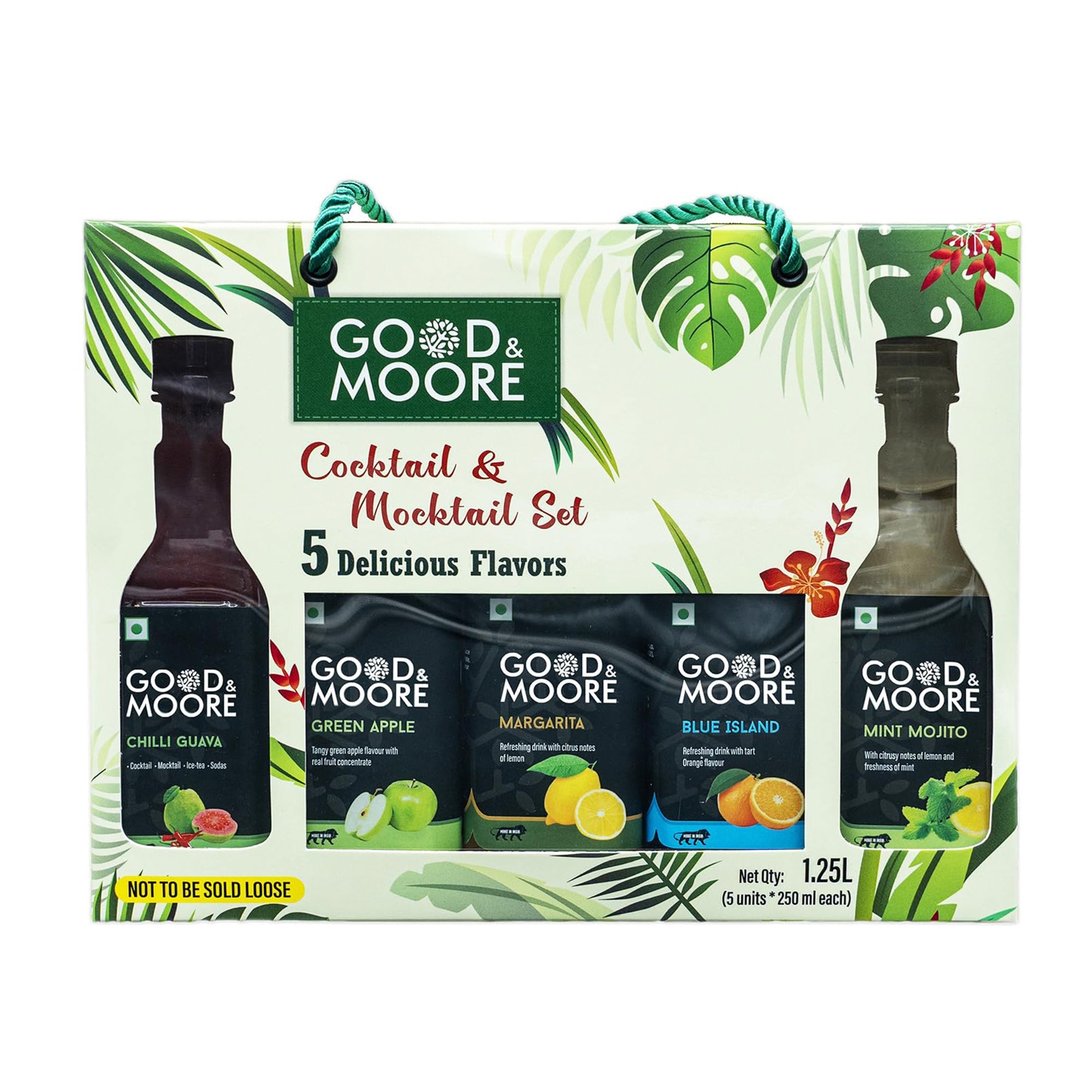 Good & Moore Cocktail & Mocktail Set | Festive Gift Pack | Pack of 5 Delicious Syrups