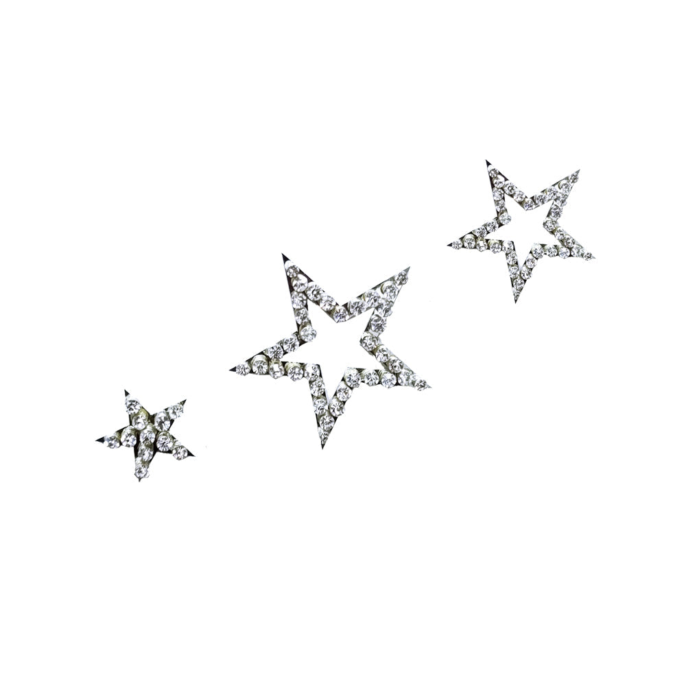 Comet Busters Silver Stone Work Temporary Star Body Tattoo Body Jewels (BJ182)