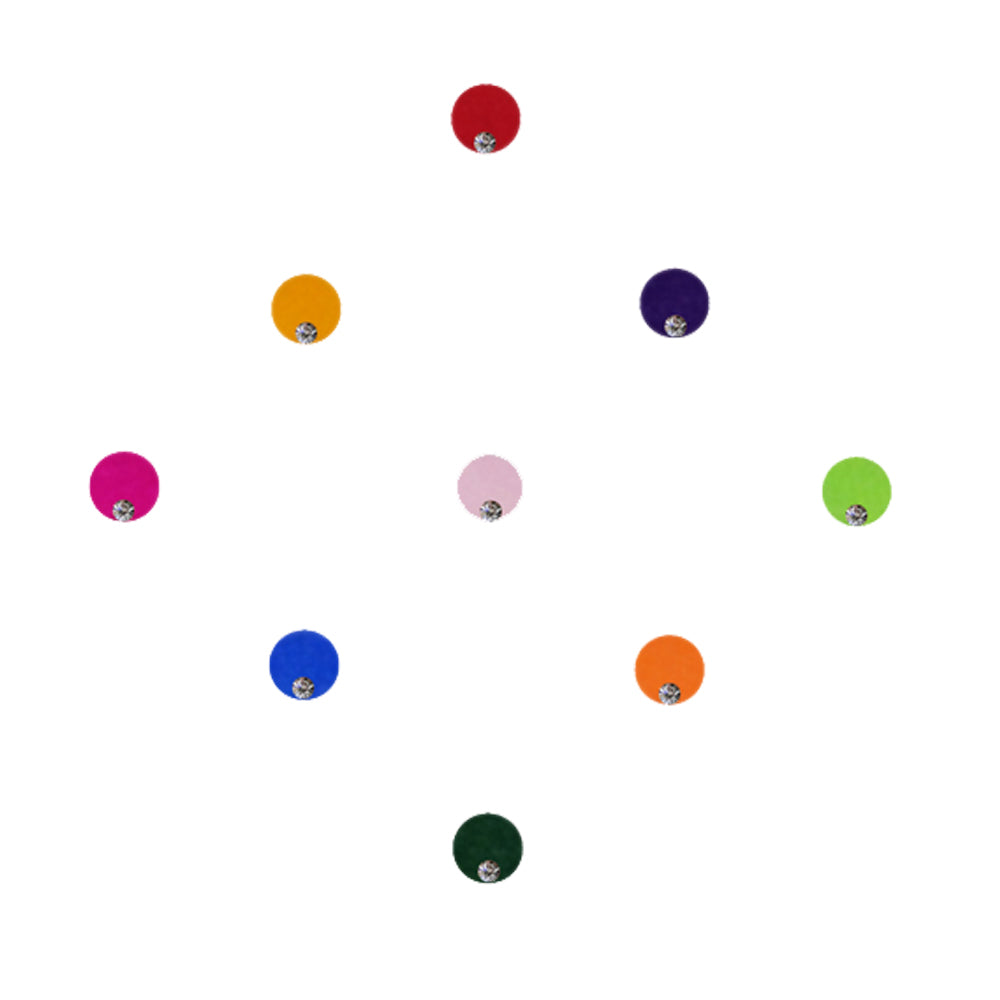 Comet Busters Single Stone Multicolor Round Velvet Bindi (4 mm) (BIN595)