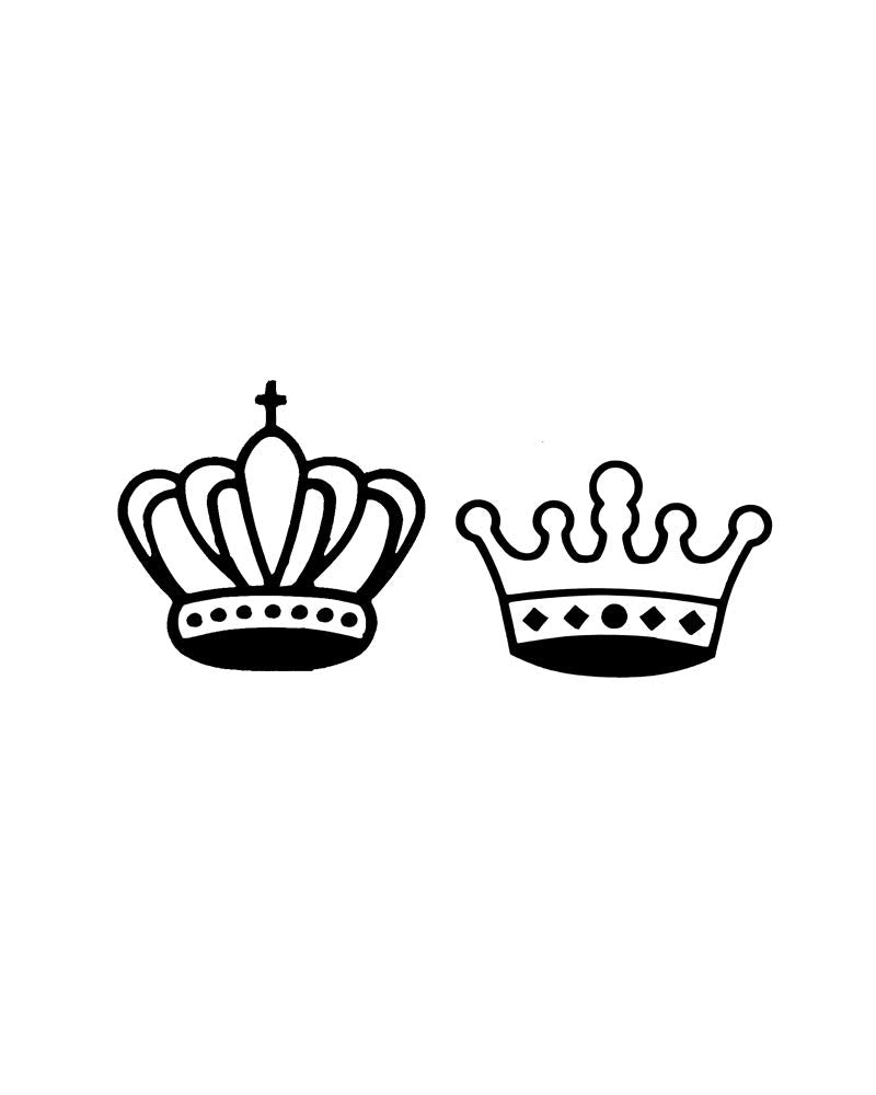 Comet Busters Temporary Couple Tattoo - Crown (Set of 2) - Cute Temporary Tattoos Stick On Sticker (BJ043)