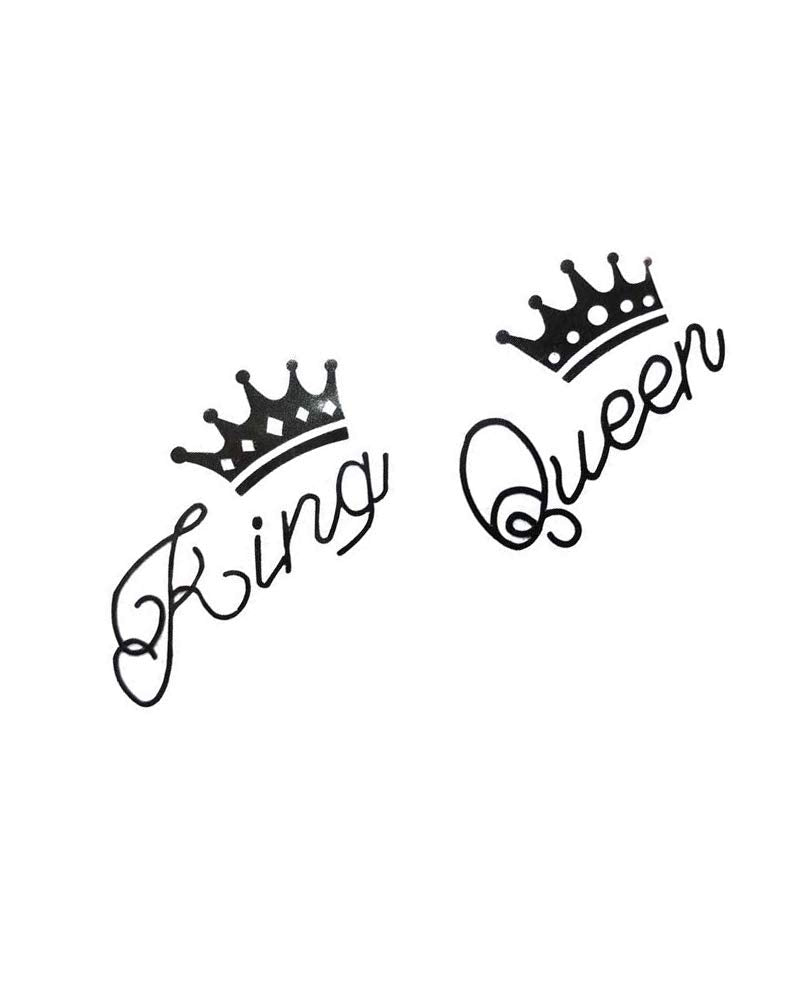 Comet Busters Temporary Couple Tattoo (Set of 2) - King & Queen Fashionable Temporary Tattoos Stick On Sticker (BJ036)