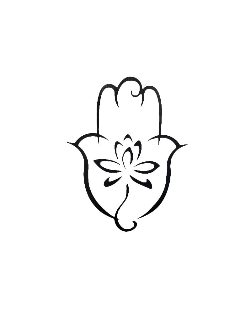 Comet Busters Temporary Hamsa With Lotus Tattoo Sticker