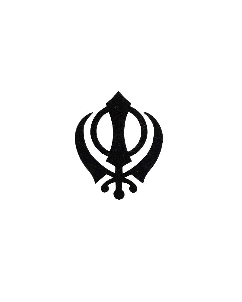 Comet Busters Temporary Tattoo Black Khanda Tattoo Sticker (Sikh Khanda) Sticker (BJ039)