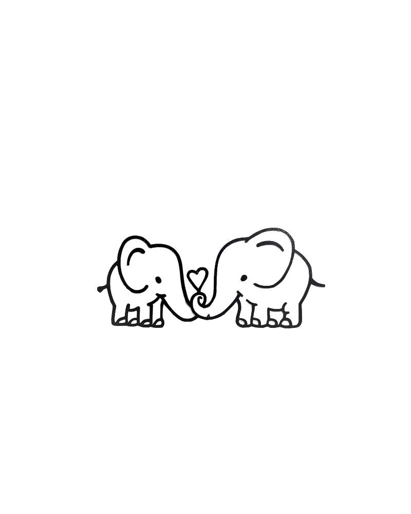 Comet Busters Temporary Tattoo - Elephant (Set of 1) - Cute Temporary Tattoos Stick On Sticker (BJ047)