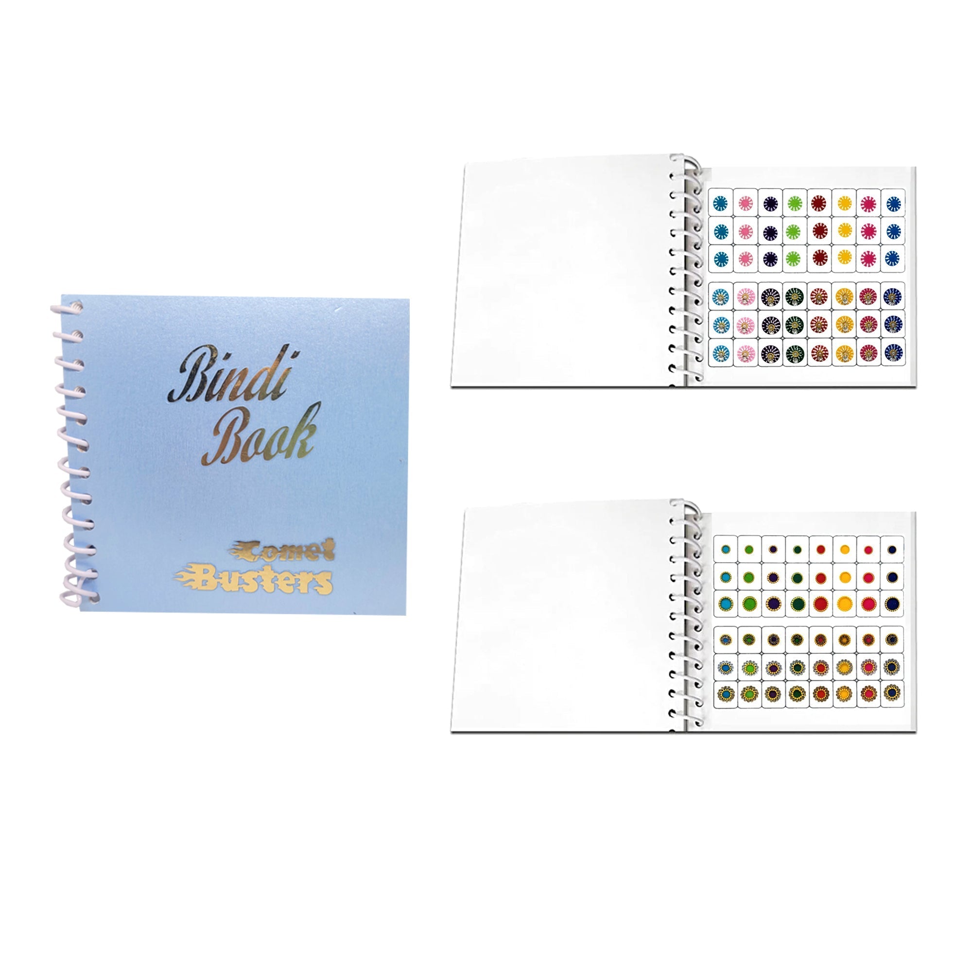 Comet Busters The Mini Bindi Book 10 -288 Multicolored Handcrafted Round Bindis (Multicolor)