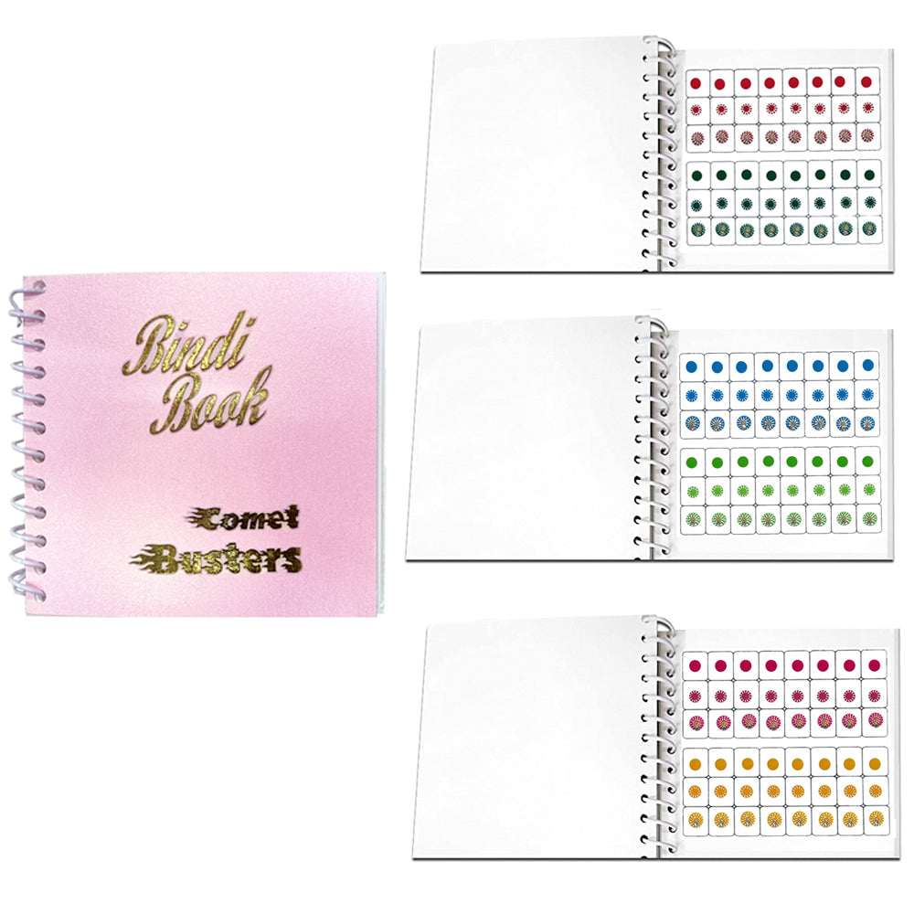 Comet Busters The Mini Bindi Book 9-240 Multicolored Handcrafted Round Bindis (Multicolor)