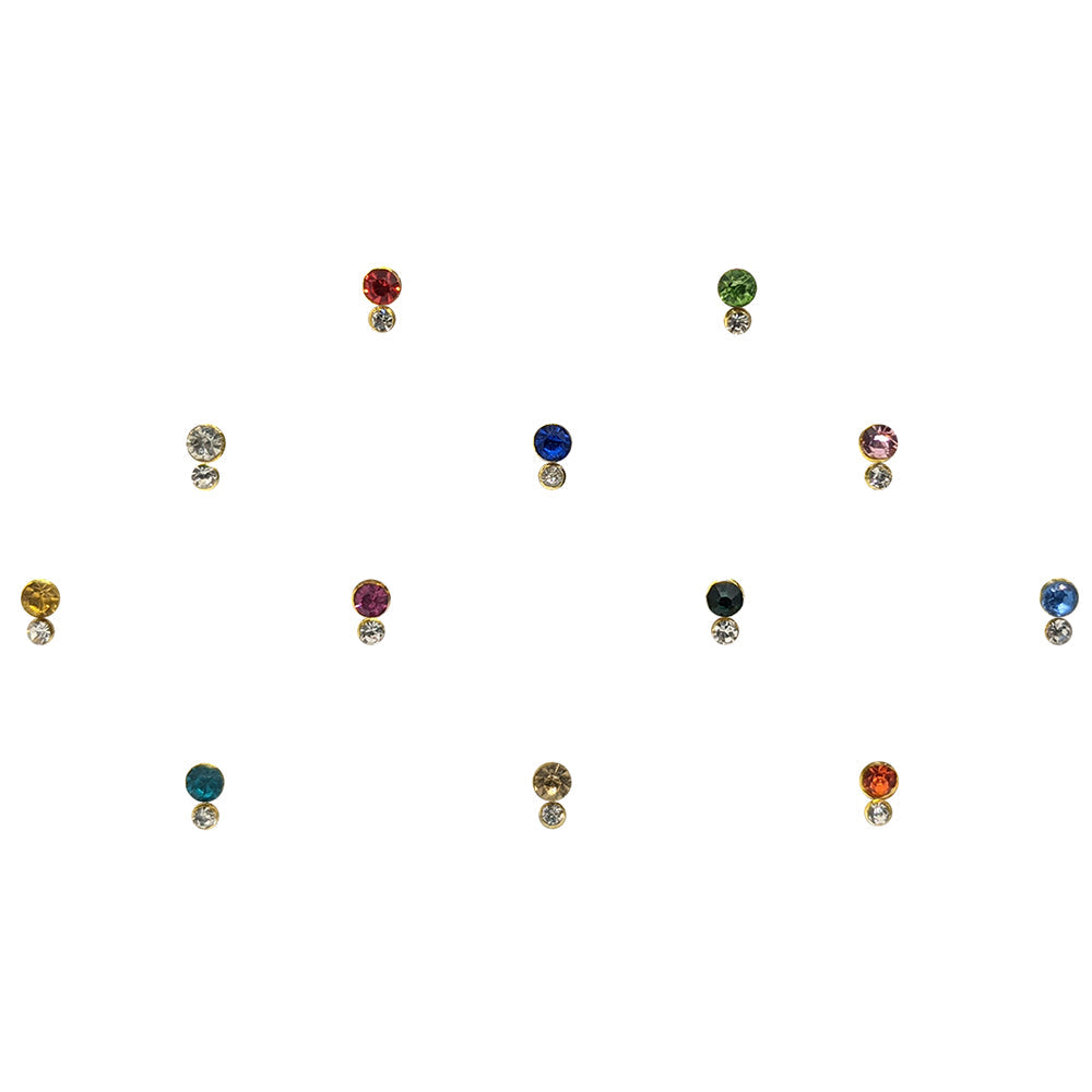 Comet Busters Tiny Multicolor Stone Bindi with Diamond Dot (BIN1631)