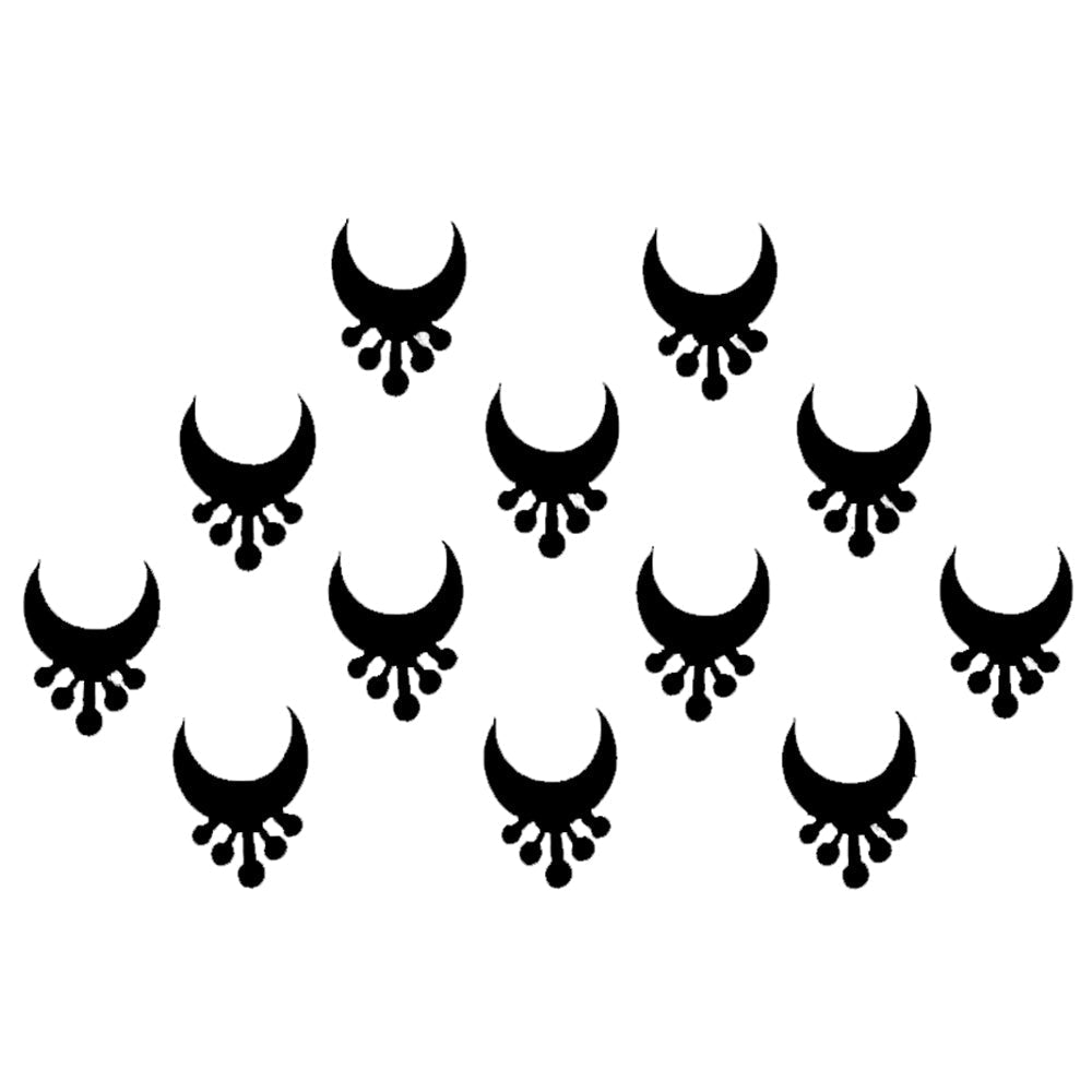 Comet Busters Traditional Half Moon Black Bindi (6mm) (BIN1755)