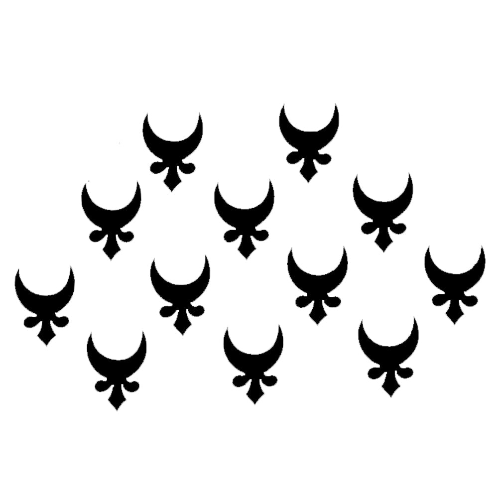 Comet Busters Traditional Half Moon Black Bindi (6mm) (BIN1758)