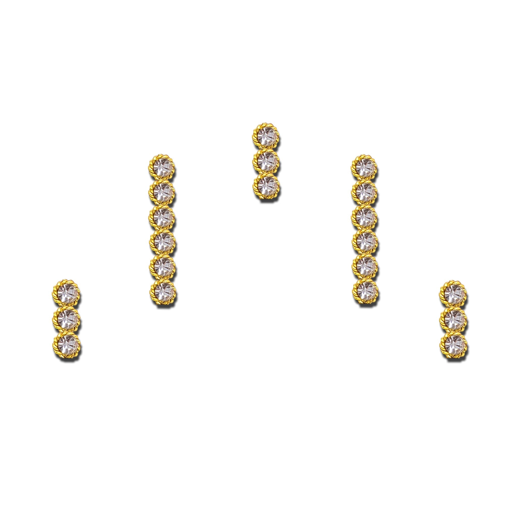 Comet Busters Traditional Long Stone Bindis with Gold Border (BIN1973)