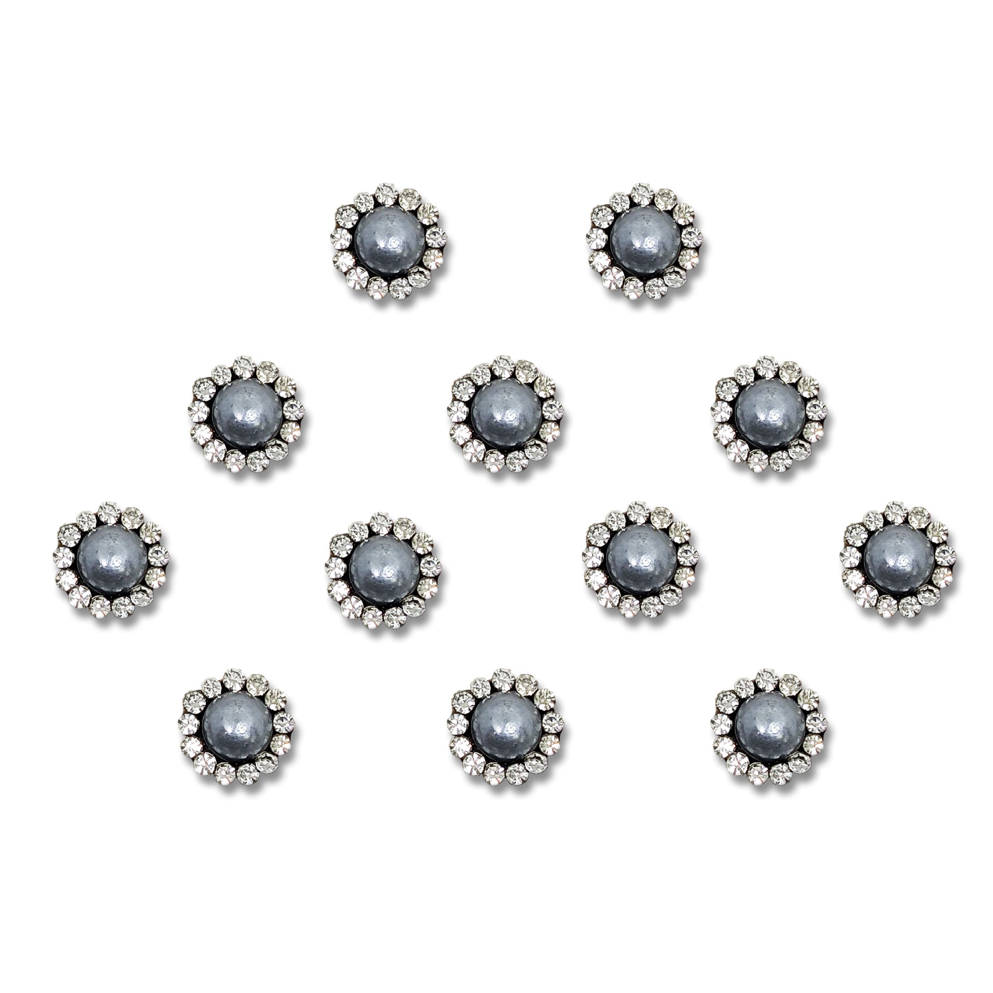 Comet Busters White Pearl Bindi With Silver Stone Border (7mm) (BIN2004)