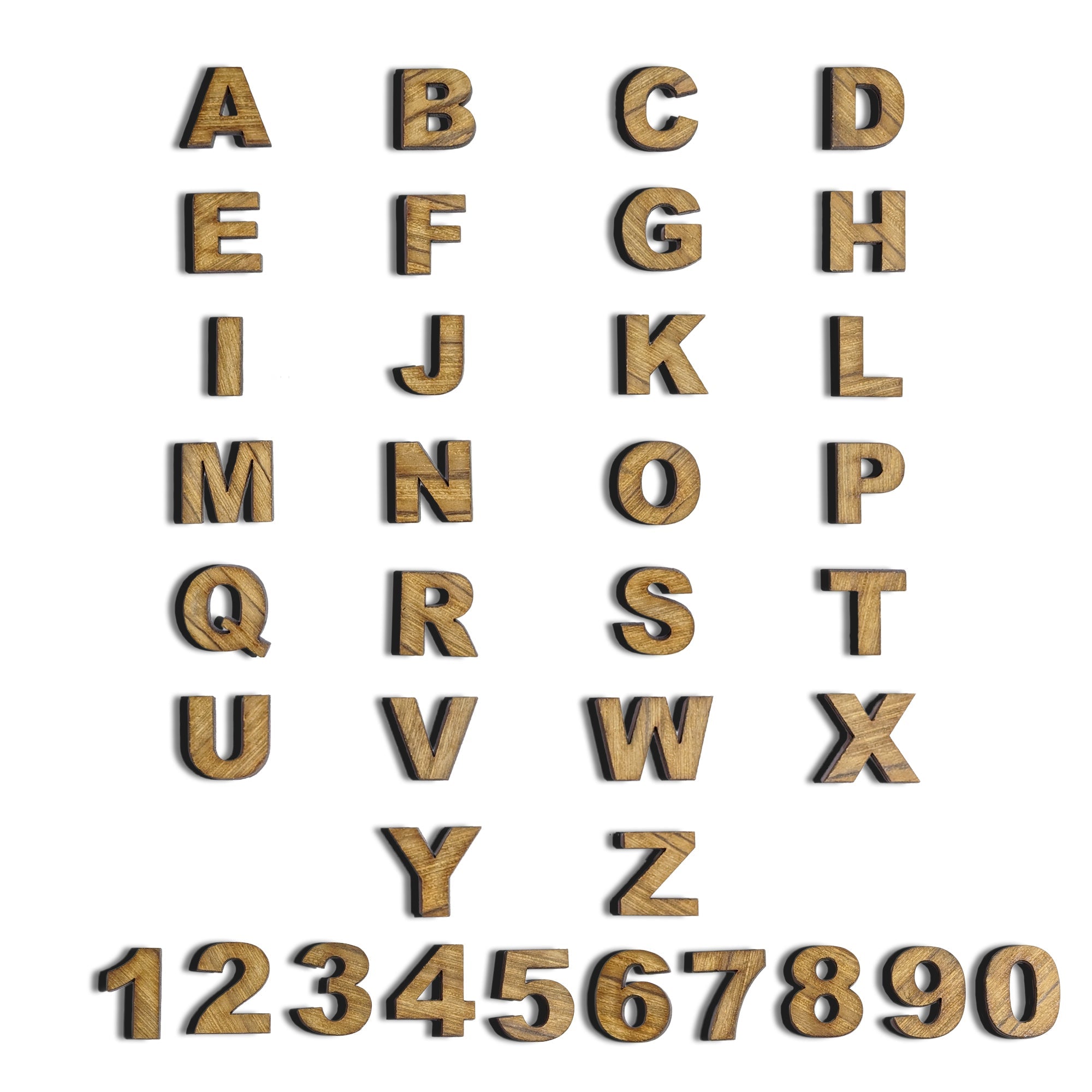 Comet Busters Wooden Uppercase Alphabet Letters and Numbers for Home Decor, Art and Craft and Kids Learning (LT005)