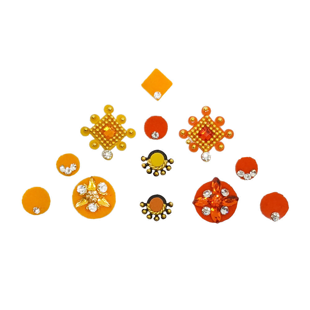 Comet Busters Yellow and Orange Mix Assorted Bindi Pack