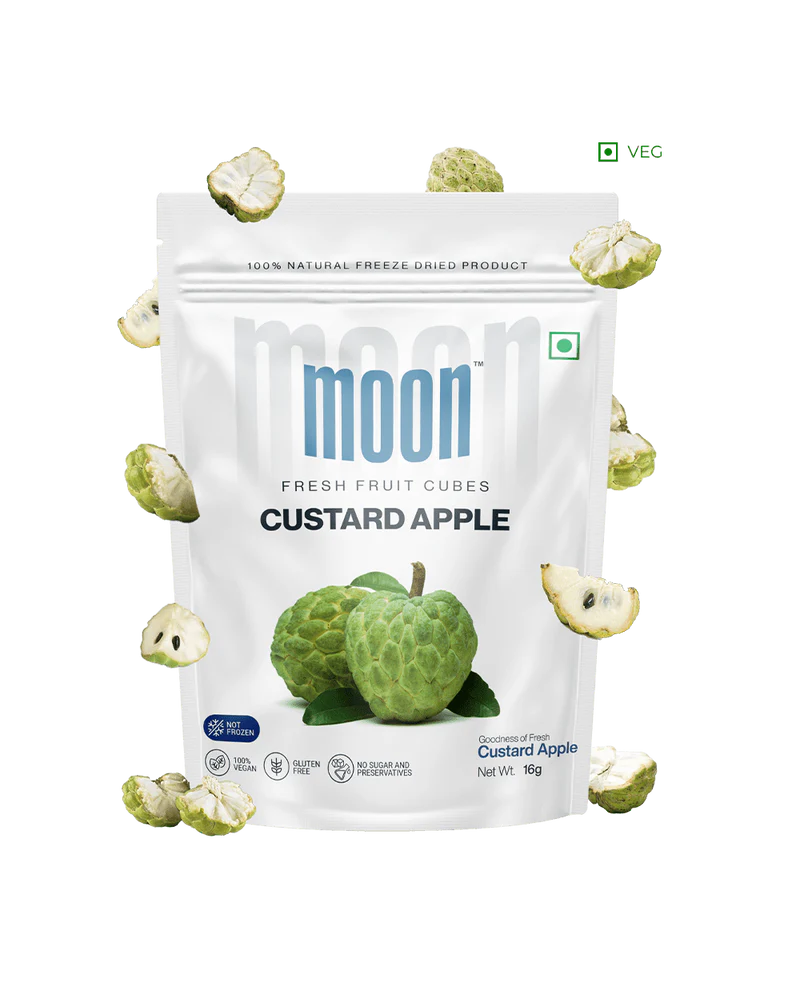 Moon Freeze Dried Custard Apple Cubes | 16 gms