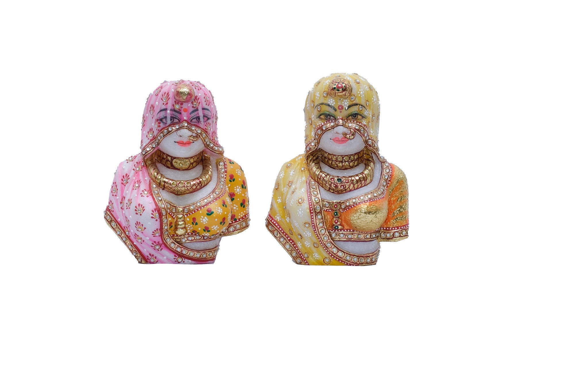 Marble Banni Thanni in Pink and Yellow - 7 x 5 x 4 inches