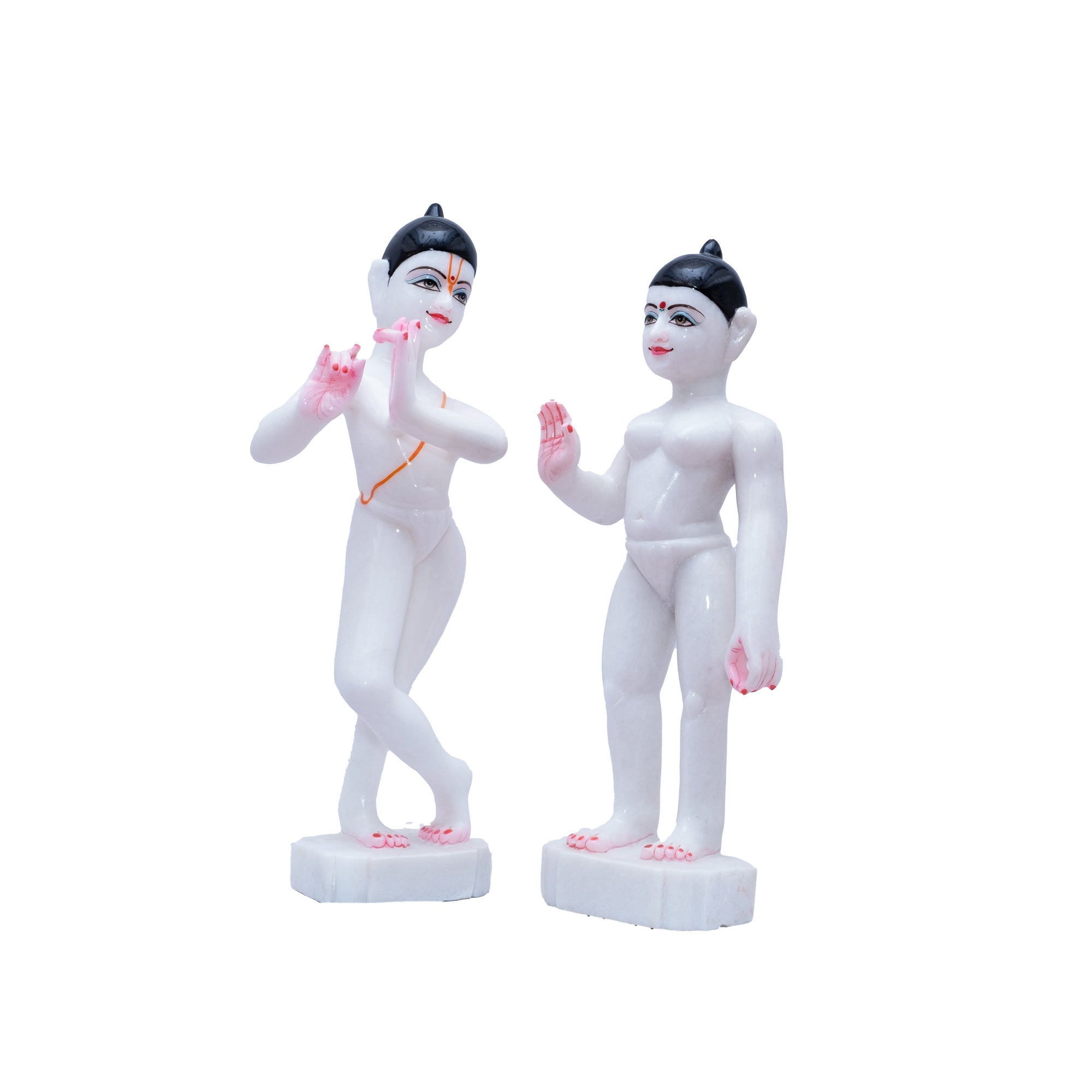 Iskcon Krishna Radha Marble Statue - 18 x 6 x 4 inches