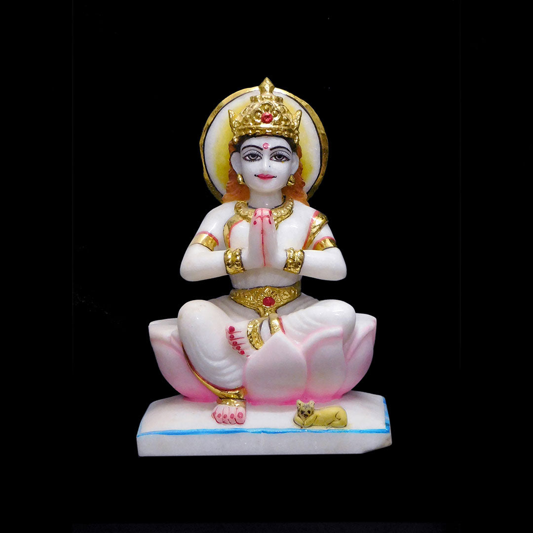 Parvati Mata Makrana White Marble - 12 x 8 x 4 inches