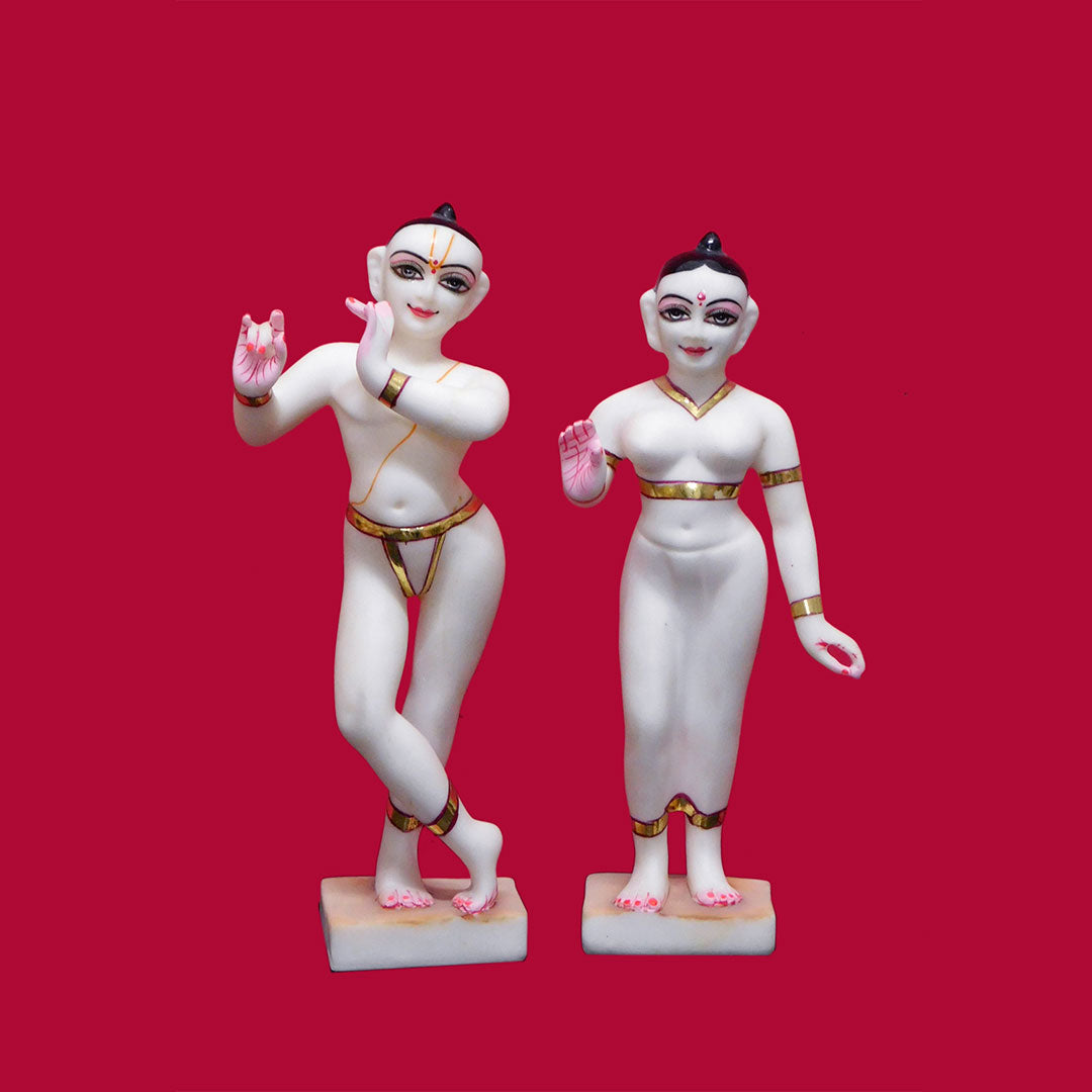 Isckon Radha Krishna (Marble Dust) - 15 x 5 x 3 inches