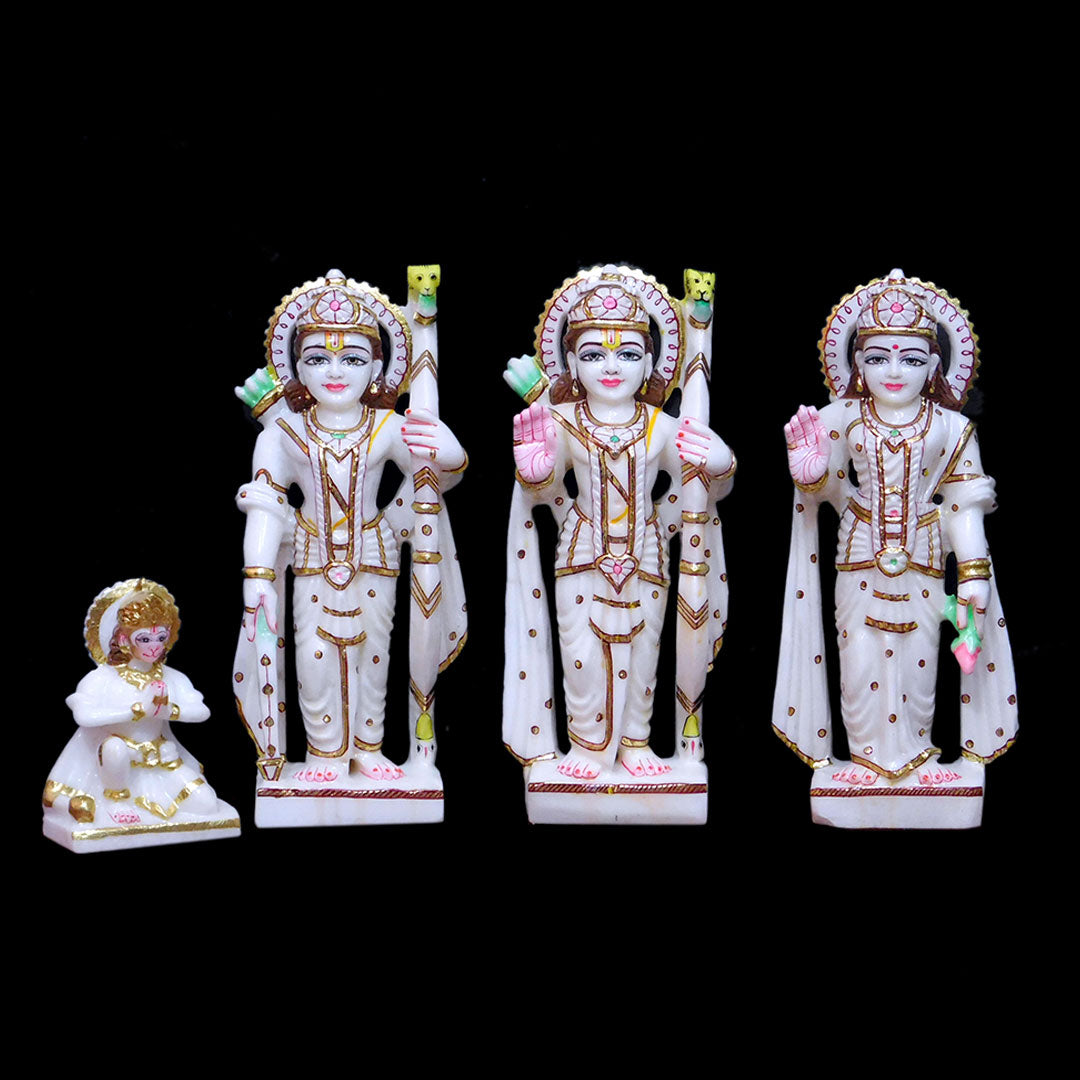 Ram Darbar Marble Statue (Makrana) - 12 x 4 x 3 inches