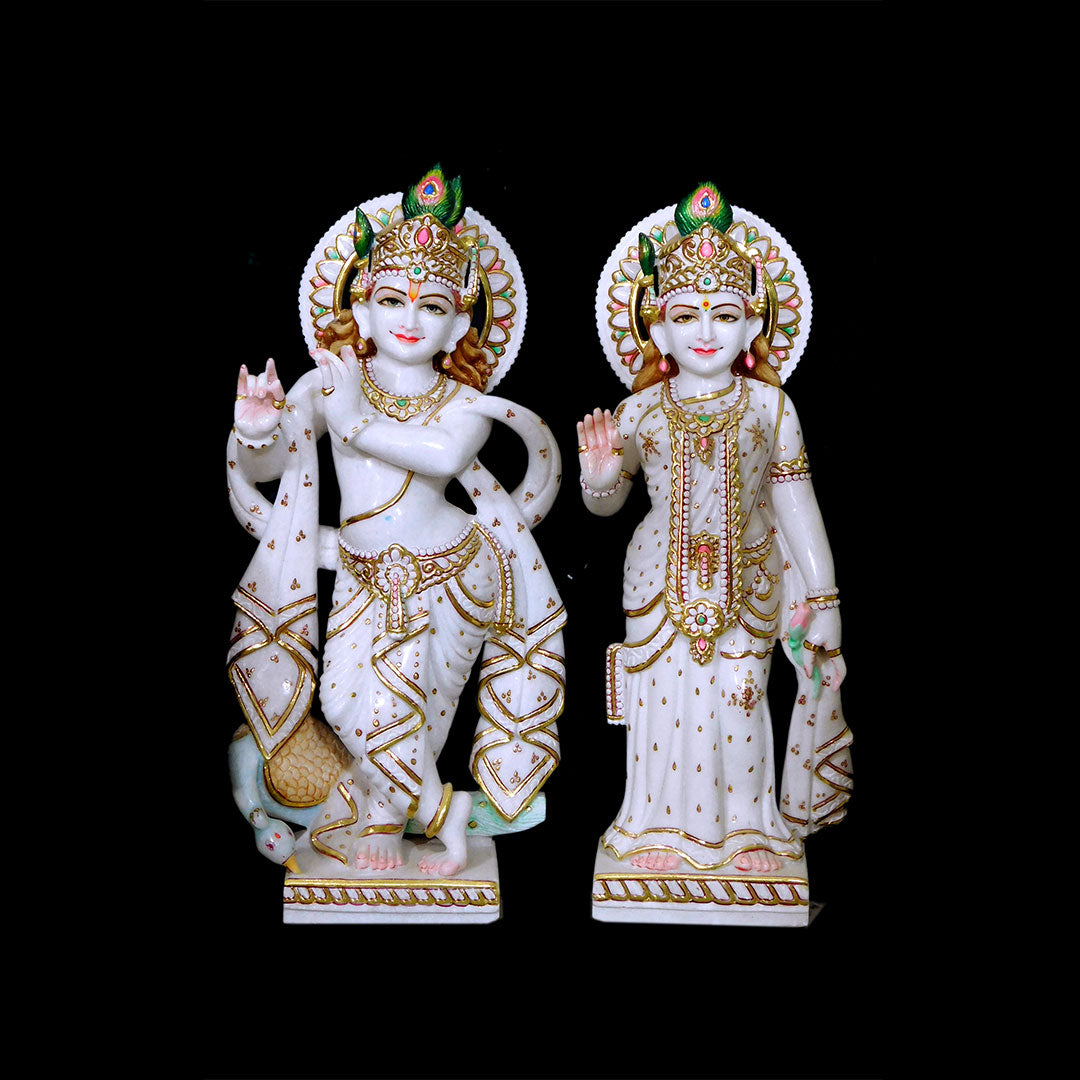 Radha Krishna Marble Statue For Home Temple (Vietnam) - 36 x 18 x 10 inches