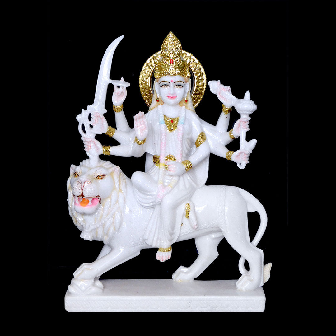 Durga Mata Marble Statue (Vietnam) - 36 x 24 x 12 inches