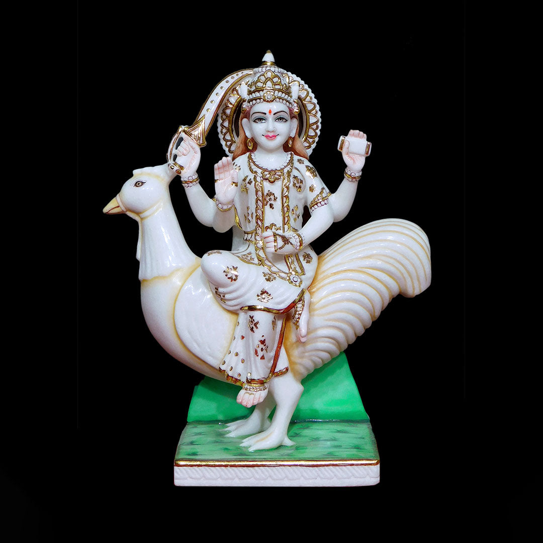 Bahuchara Mata Marble Statue (Vietnam) - 24 x 16 x 6 inches