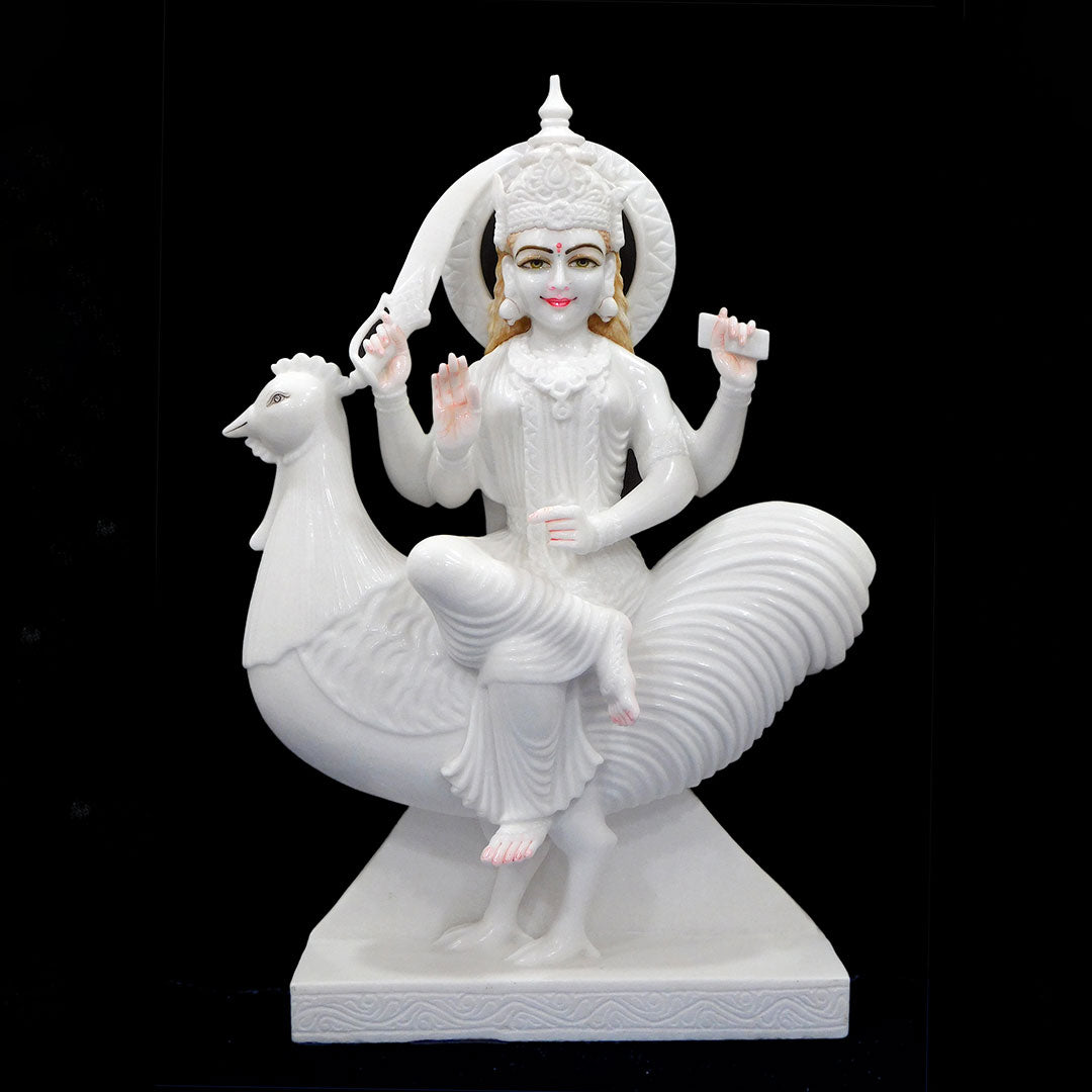 Bahuchara Mata Marble Statue For Temple (Vietnam) - 36 x 18 x 10 inches