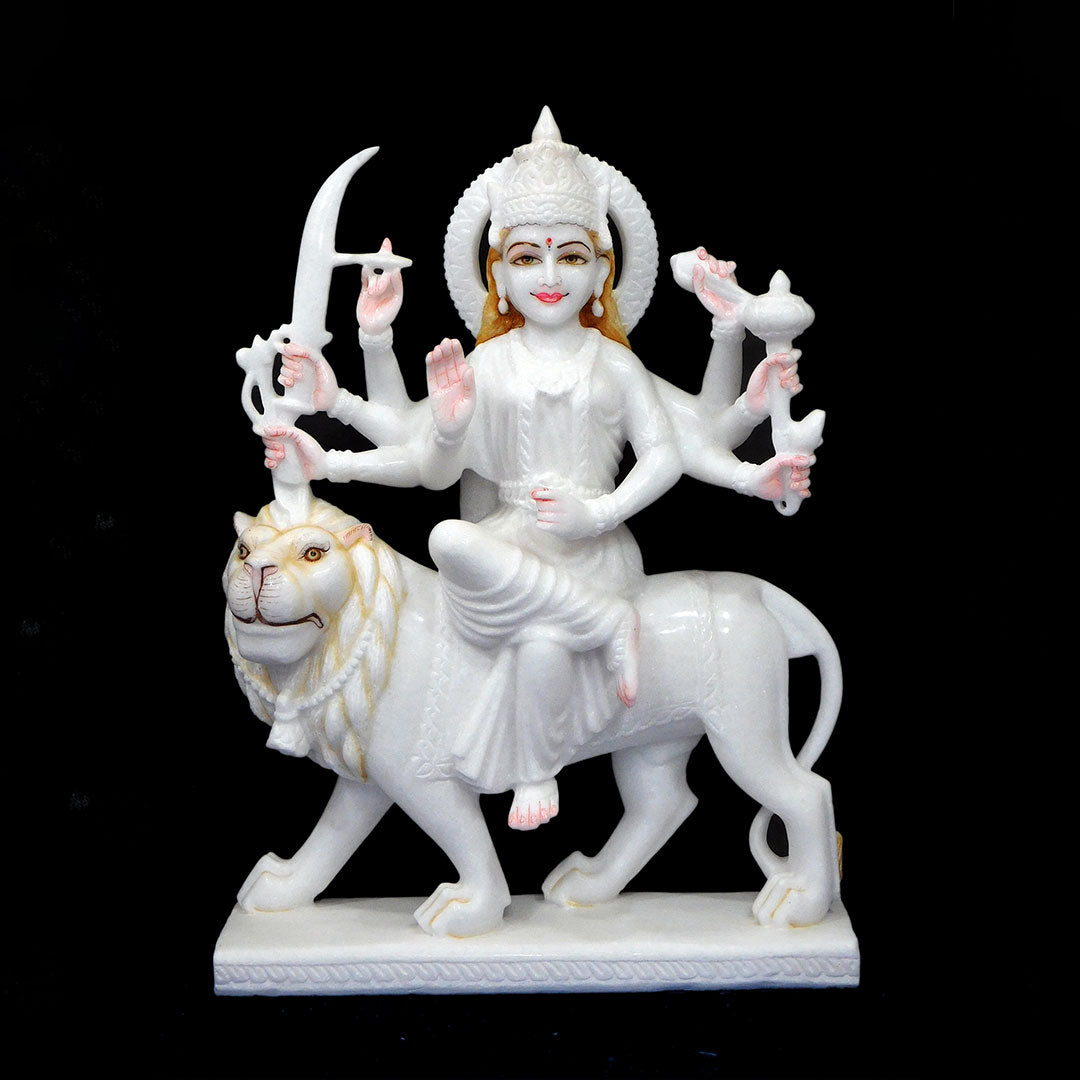 Durga Mata Marble Statue For Temple (Vietnam) - 36 x 24 x 12 inches